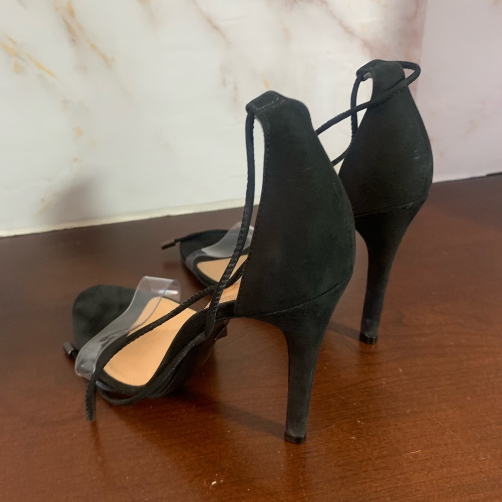 Schultz Jossena Leather & Clear Strap Ankle Wrap Dress Sandals size 8.5 - Picture 7 of 11